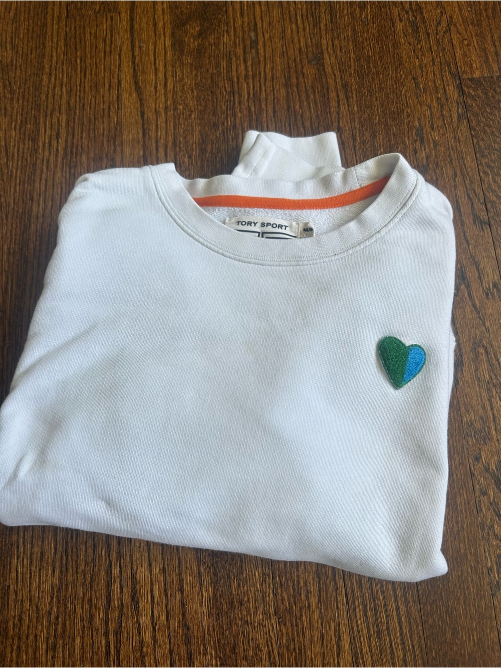 Tory Sport Sweatshirt with Green & Blue Heart Patch